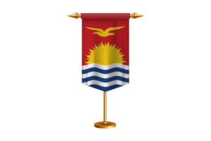 Kiribati Flag Illustration with Stand flag