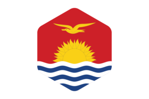 Kiribati Flag Rounded Hexagon Shape flag