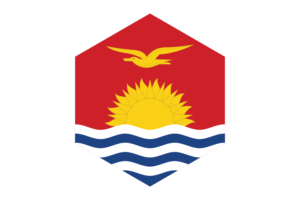 Kiribati Flag Hexagon Shape flag