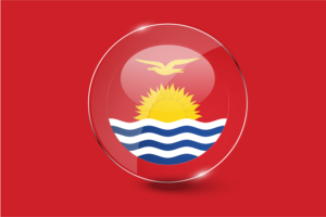 Kiribati Flag Glossy Round Button flag