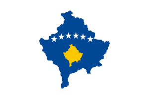 Kosovo Map with Flag flag