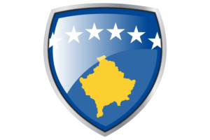 Kosovo Flag Couche Heraldic Shield flag