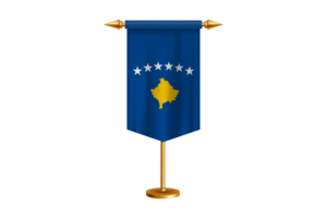 Kosovo Flag Illustration with Stand flag