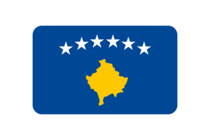 Kosovo Flag Triangle Rounded Shape flag