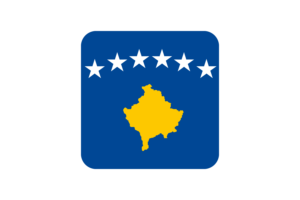 Kosovo Flag Square Rounded Shape flag