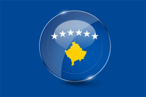 Kosovo Flag Glossy Round Button flag