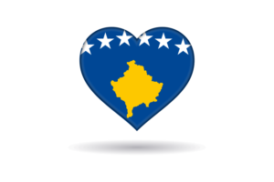 Love of Kosovo Heart Shape flag